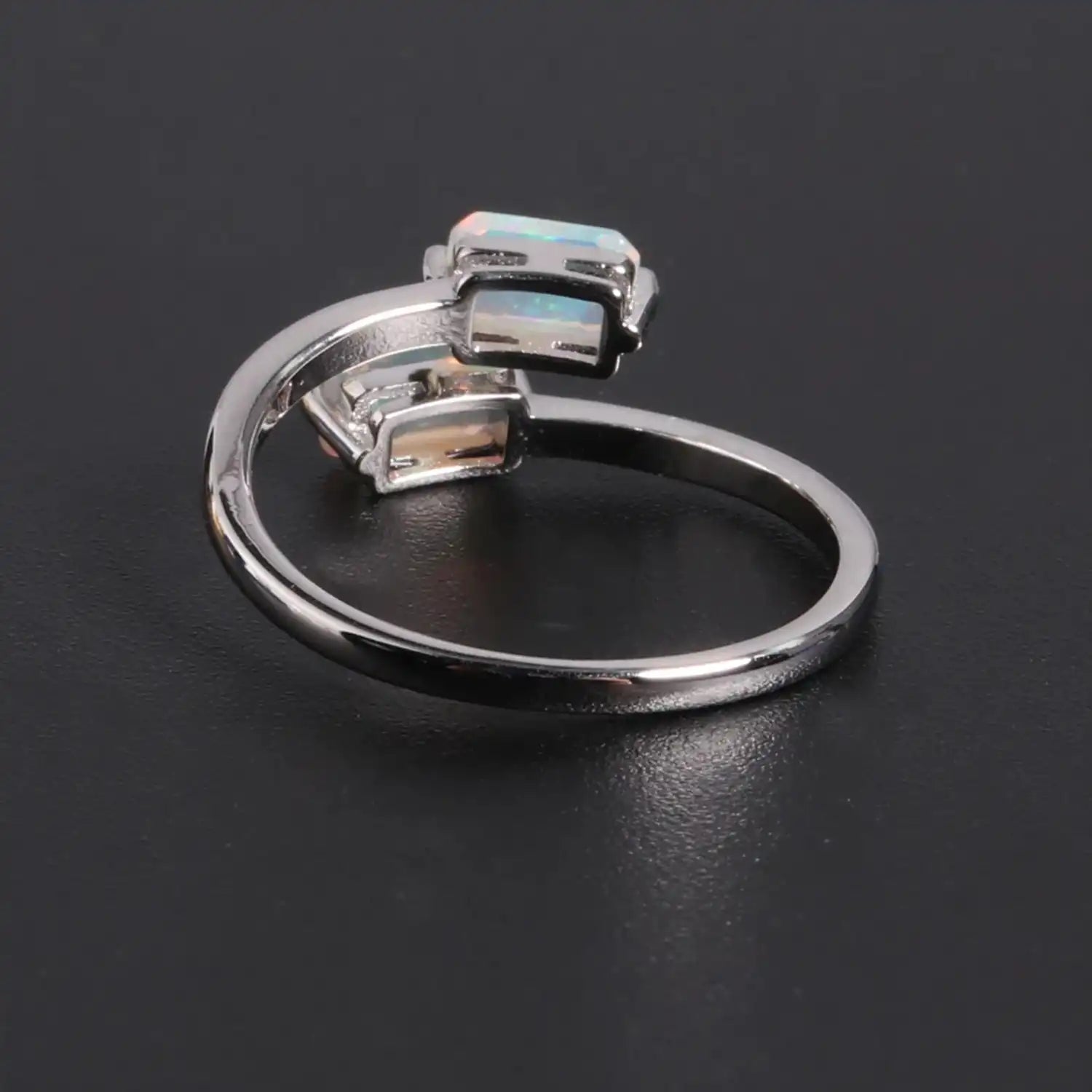 Natural Opal Adjustable Sterling Silver Ring